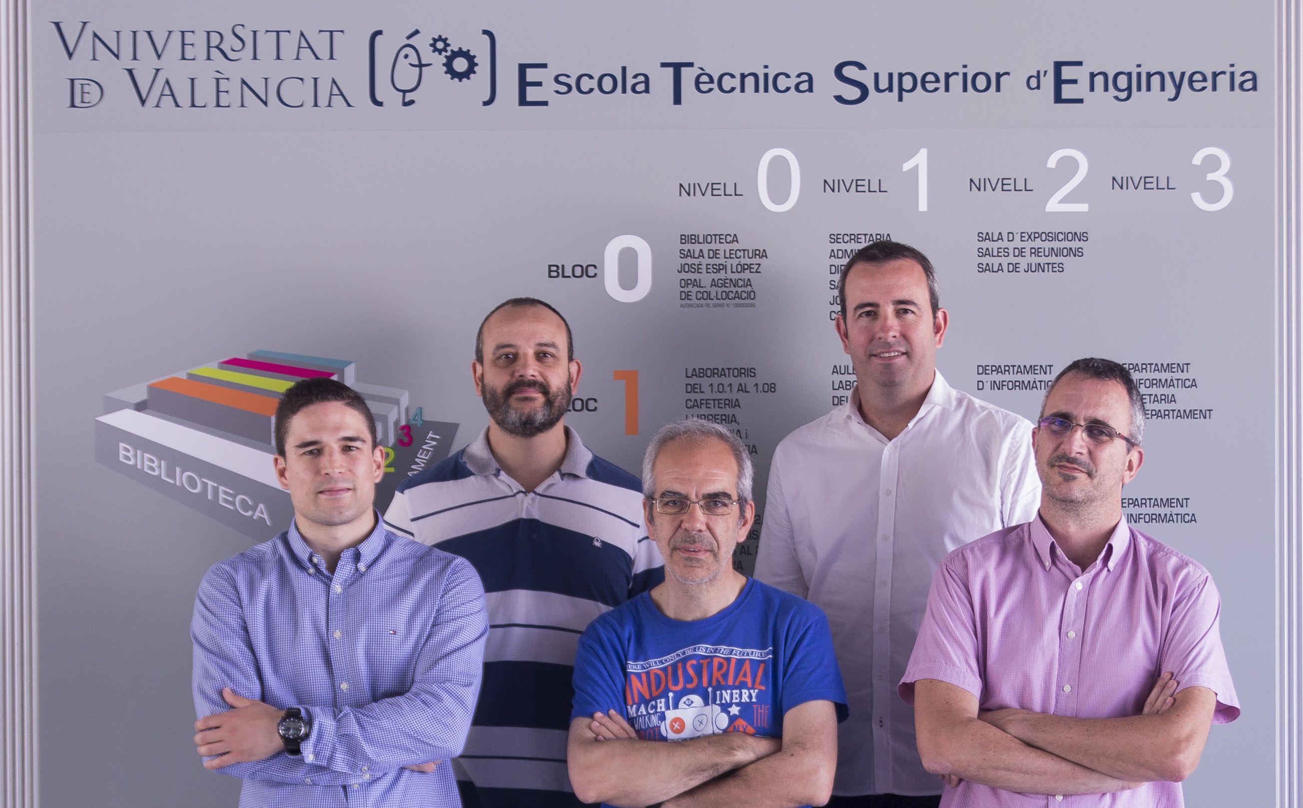 Fotografia Izquierda a derecha, Nordin Aranzabal, Jesús Soret, Julio Martos, José Torres, Raimundo García